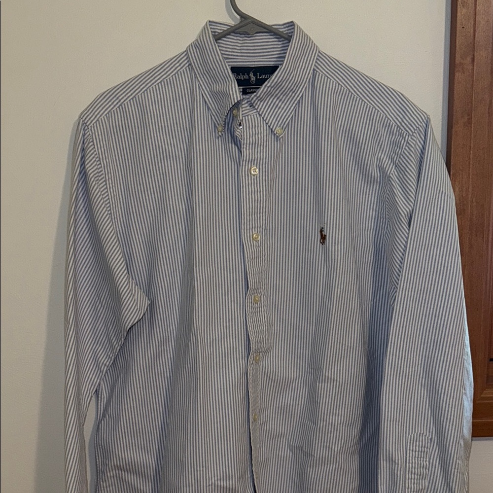Ralph Lauren Men's Pinstripe Button Down Shirt - Picture 5 of 6